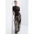 Mango wide leg high waist casual broek met zebraprint bruin