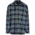 Diesel Heren Geruite Hoodie Shirt (Blauw/Zwart)