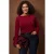 Trendyol Curve Dames Bordeaux Effen Lang Regular fit Grote maten Blouses