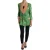 Floral Brokaat JACKET met Groene Fluwelen kraag