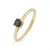 Luxenter Sterling zilveren 925 ring met Onyx Zirkonia afgewerkt in 18K geelgoud – Otieno