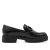 Tamaris Dames Zwarte Leren Loafers Slip-On Platform Schoenen