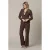 &Co Woman straight regular waist pantalon donkerbruin