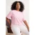 Trendyol Curve Dames Roze Effen Kort Oversized Grote maten T-shirts