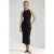 Gestructureerde Midi Bodycon Jurk met Halterkraag