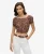 Superdry Vrouwen Korte top met Korte Mouwen en Smokwerk Bruin