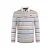 Weird Fish Heren Laxton gestreept organisch rugby shirt met lange mouwen (Grijze Mergel)