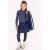 B.Nosy rechtvallende longsleeve met ruches en print – donkerblauw