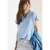 Cecil Dames Blouse met korte mouwen en structuurmix in Blauw