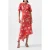 French Connection Alessandra Asymetric Dress Cayenne Red/white