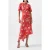 French Connection Alessandra Asymetric Dress Cayenne Red/white