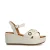 Manfield leren sleehakken ecru