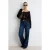 TRENDYOLMİLLA Dames Donkerblauw Effen Wijde pijp Lage taille Jeans