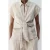 Mango blouse met linnen met krijtstreep ecru