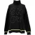 Dolce & Gabbana SNOW gebreide trui met hoge hals in zwarte wol met print