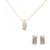 Orphelia ‘Joline’ Dames 925 Sterling Zilveren Set: Ketting-Hanger + Oorbellen – Zilver/Roze SET-7118