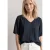 Blouseshirt met korte mouwen en V-hals