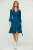 Petrol Wrap Dress Viscose met klokmouwen.