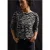 Street One Dames Zacht jacquard shirt in Zwart