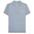 Lambretta Heren SS25 Triple Tipped Groot & Lang Poloshirt (Dusky blauw/wit/navy/crème)