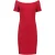 Off-Shoulder Nauwsluitende Jurk – Rood, Eén Maat