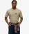 T-shirt met Contrasterende Strepen en zak Khaki