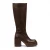 Windsorsmith Dames Oak Brown Kunstleren Kniehoge Platform Hak Laarzen – Niche