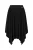 Zwarte asymmetrische midi-rok met vloeiend silhouet