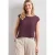 Street One Dames Shirt met ronde hals en geribde details in Rood