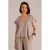Yest gestreepte top met linnen beige