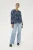 Blouse met lange mouwen Regular fit Blue Flower Leaf Print