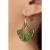 Art Deco Palm Leaf oorbellen in groen