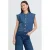 ICHI denim gilet met ruches – mediumblauw