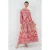 Geprinte V-hals Maxi-jurk met Knoopsluiting
