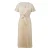 Satin V-hals jurk met volantmouwen en strikceintuur dames COMMA