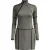 Gestructureerde bodycon-jurk met hoge hals