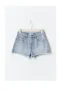 Gina Tricot denim straight regular waist short light blue denim