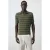 Mango Man regular fit gebreide gestreepte polo – donkergroen