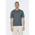 ONLY & SONS regular polo fijn gebreid grijsblauw
