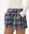 Katoenen Geruite Elastische Shorts Blauw