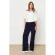 LOLALIZA wide leg high waist broek donkerblauw