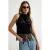 TRENDYOLMİLLA Dames Zwart Effen Mouwloos Regular fit Blouses