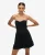 Superdry Vrouwen 50s Bandeaumini-jurk met Kant Zwart