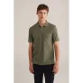 WE Fashion slim polo met textuur olijfgroen