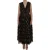 Dolce & Gabbana Vrouwen Zwart Zijde Bruin Franje A-Line Jurk