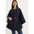 Oversized Textuurd Wolmix Overjas met Jacquardkraag