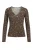 Top met lange mouwen en V-hals en bloemenprint in aardse tinten