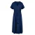 Blauwe jersey midi-jurk met riem