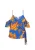 IZIA Top ‘Fashion Look’  royal blue/koningsblauw / oranje / mandarijn