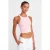 Geribbelde katoenen sweater zonder mouwen Crop Top